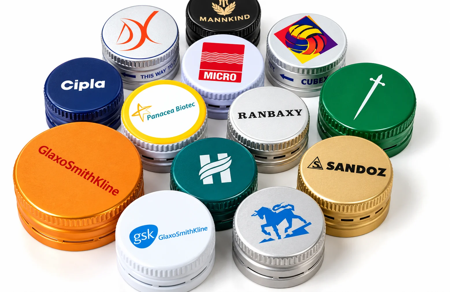 colorful pharmaceutical cap collection