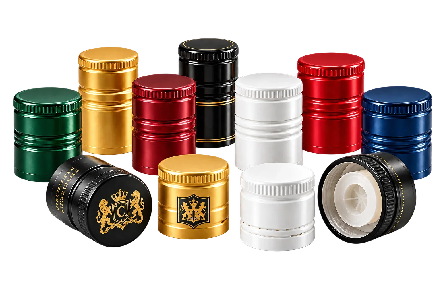 metallic caps collection with heraldic details (1)