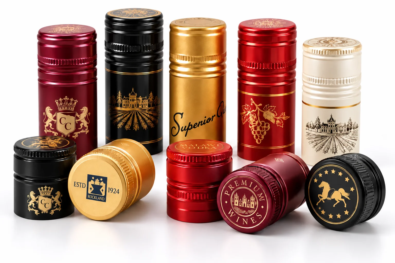 vintage wine cap collection display